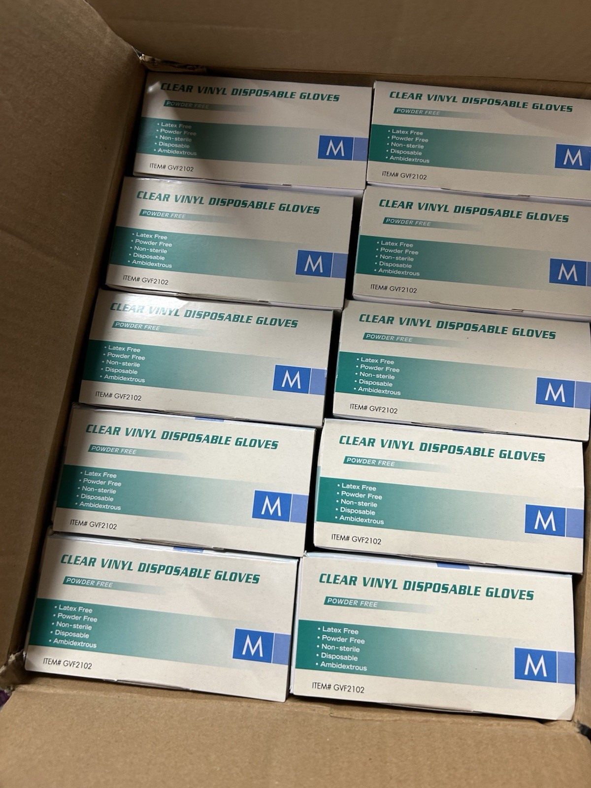 size Medium case 1000 Vinyl Disposable Medical-EXAM Gloves NO-latex Powder-Free