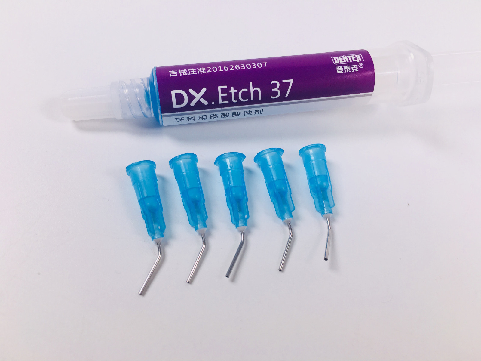 Dental Etch Syringe 5ML Blue Needle Tips Acid Etching Gel 37% Phosphoric Dentex