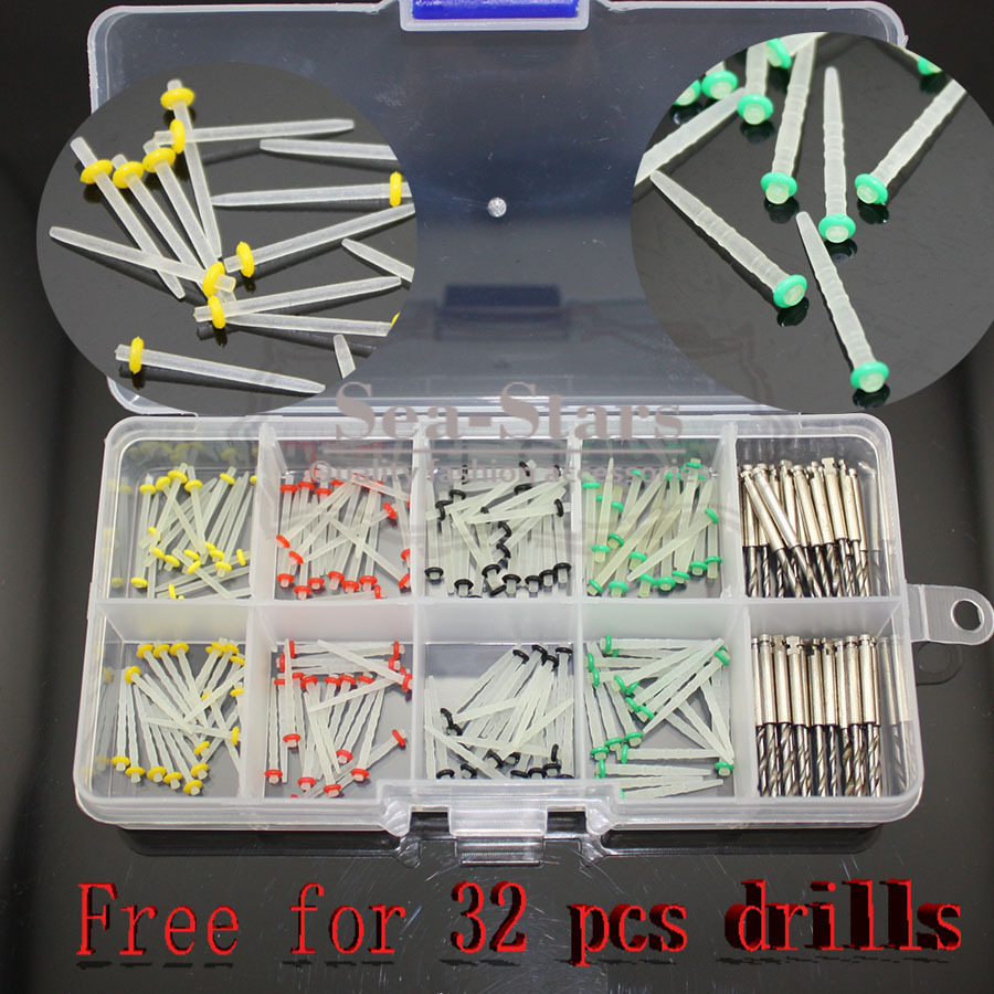 160 PCS NEW Dental Glass Fiber Post Single Refilled Package & Free 32 PCS Drills