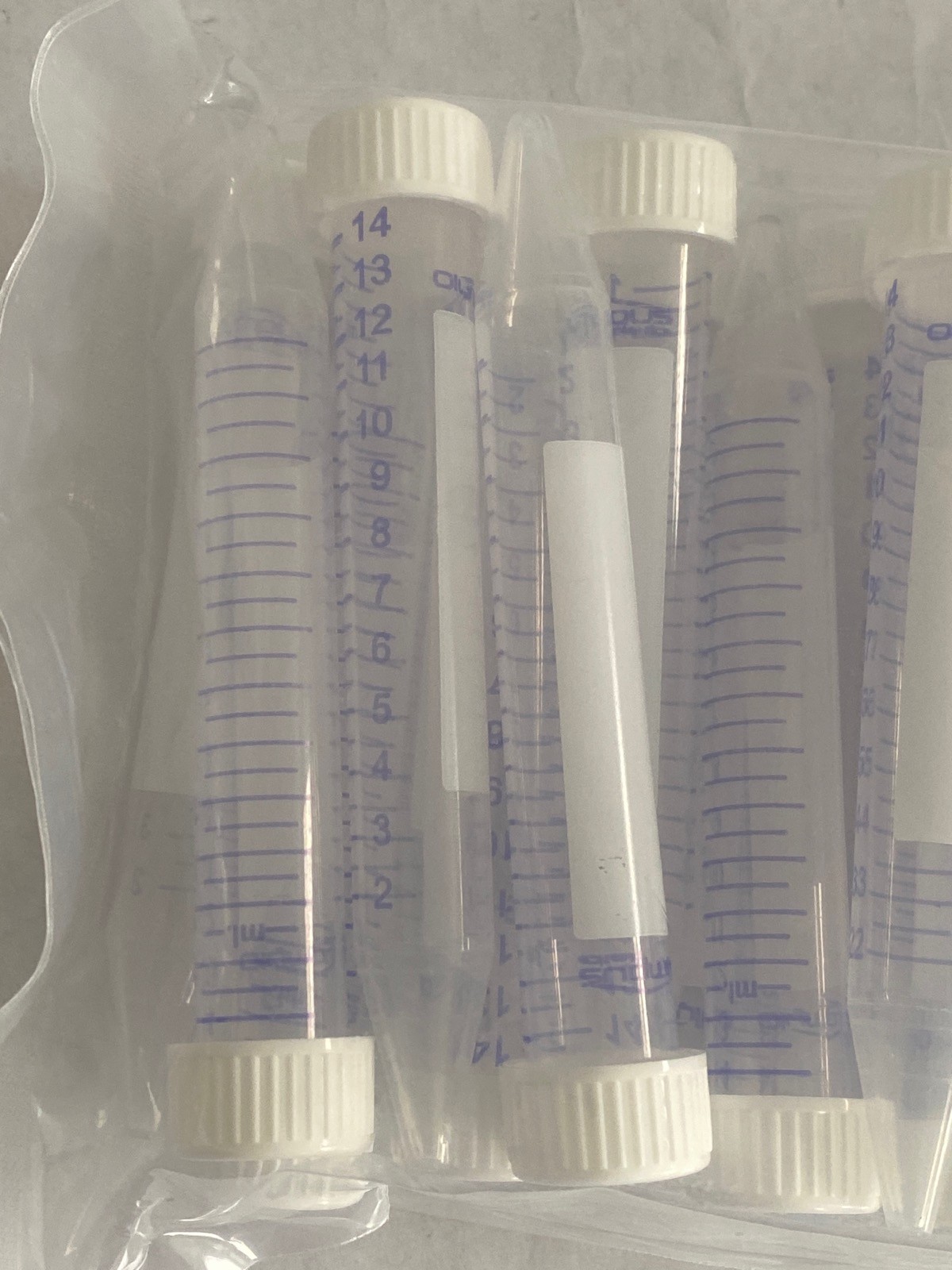 (250) OLYMPUS 15mL PP Graduated Conical Centrifuge Tubes w/ Screw Caps 28-103