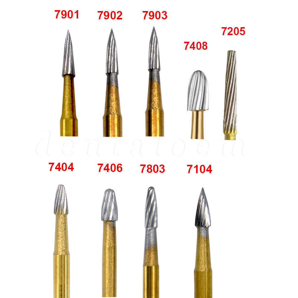 Dental Tungsten Carbide Burs Finishing Polishing Trimming FG Egg Football Flame