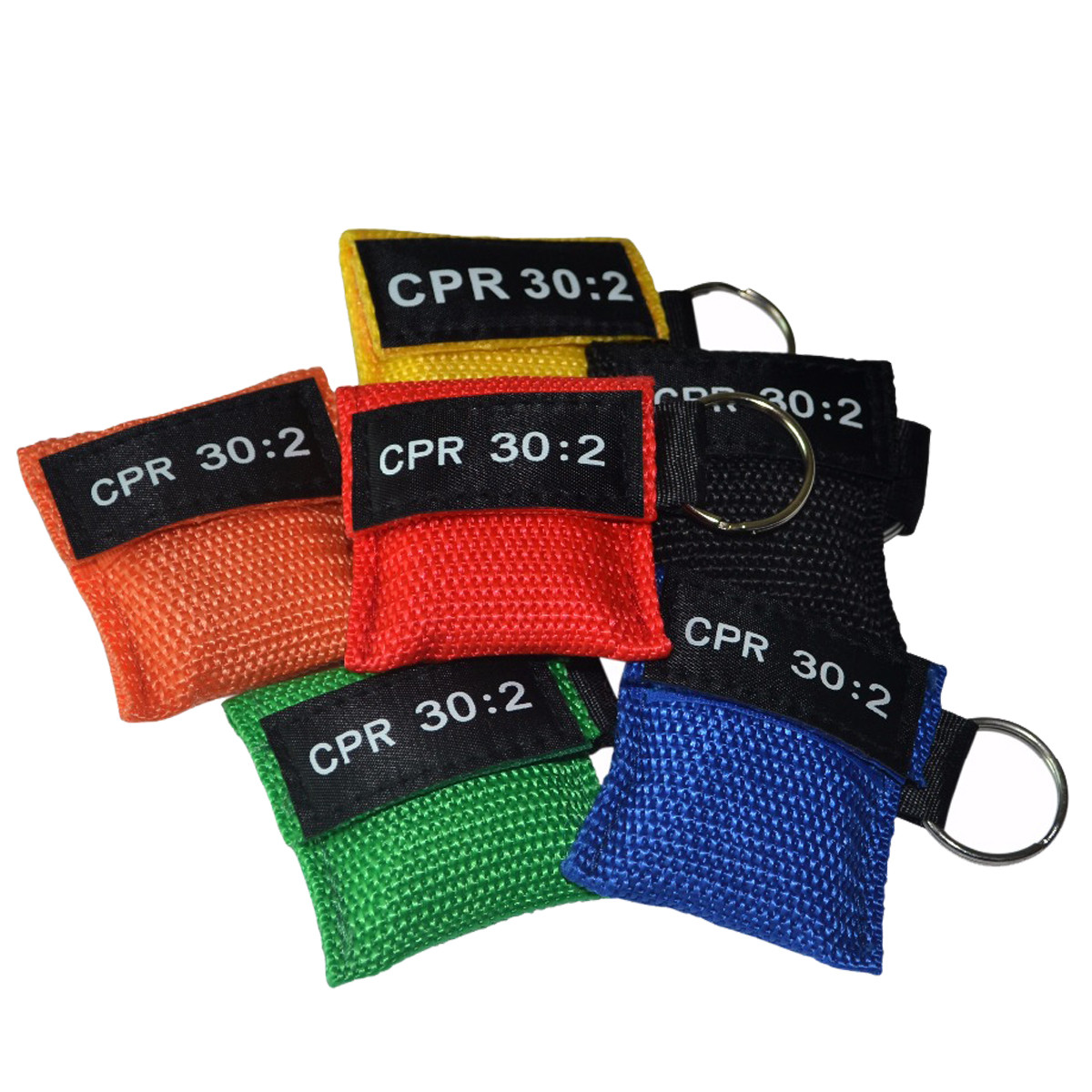 6pcs First Aid CPR Barrier TRANSPARENT Face Sheild CPR 30:2 WITH KEYCHAIN POUCH