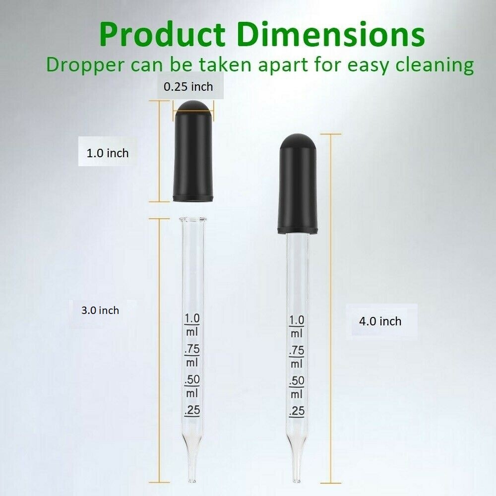6pcs Essential Oils Medicine Art Eye Glass Graduated Dropper 3″+4″ Straight