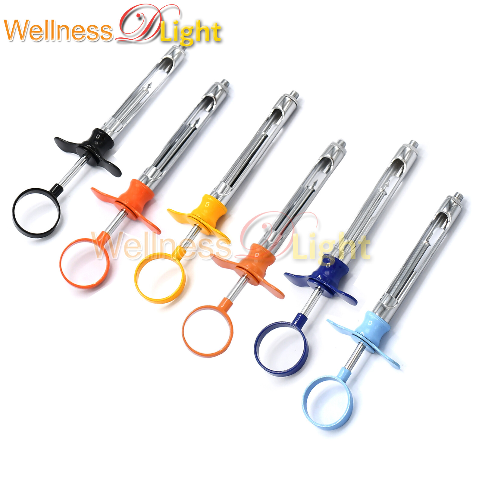 6 Pcs Self-Aspirating Anesthetic Dental Cartridge Syringe 1.8cc Mix Color Handle