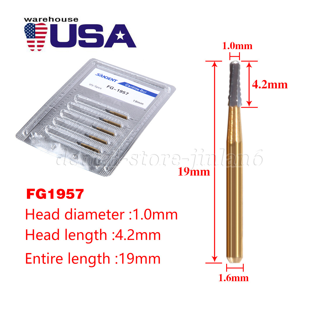 FG-1957/FG-1958 High Speed Dental Tungsten Steel Carbide Crown Metal Cutting Bur