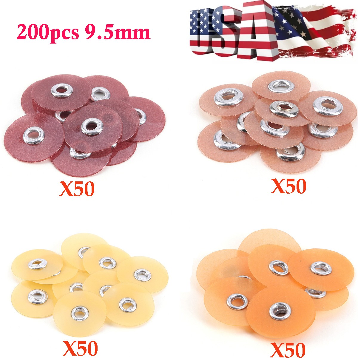 200pc Dental Sof-Lex Extra Thin Discs Polishing Finishing Discs 9.5mm