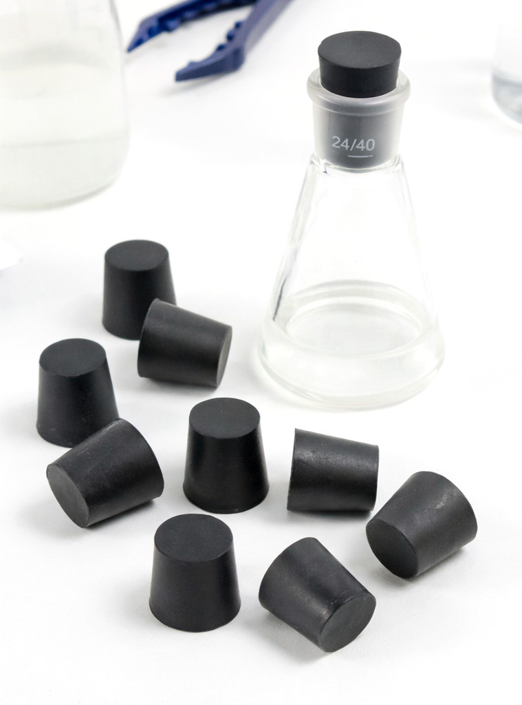 1″ Solid Black Rubber Stoppers Tapered Plug Rubber Cork Fits 1″ ID