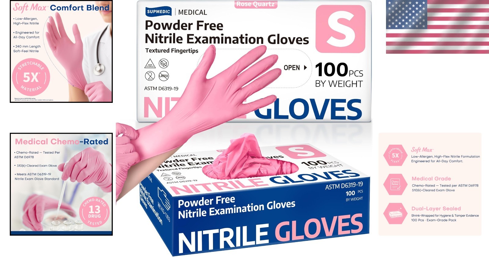 Medical-Grade Nitrile Gloves – 3.5 Mil, 100 Count, Powder-Free & Allergy Safe