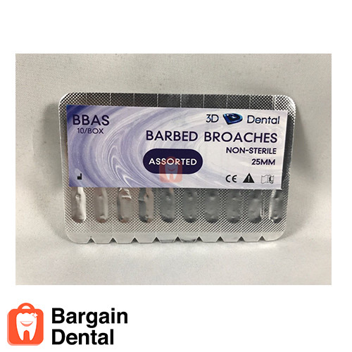 Dental Endodontic File Root Canal Barbed Broaches Non-Sterile 25MM Assorted BBAS