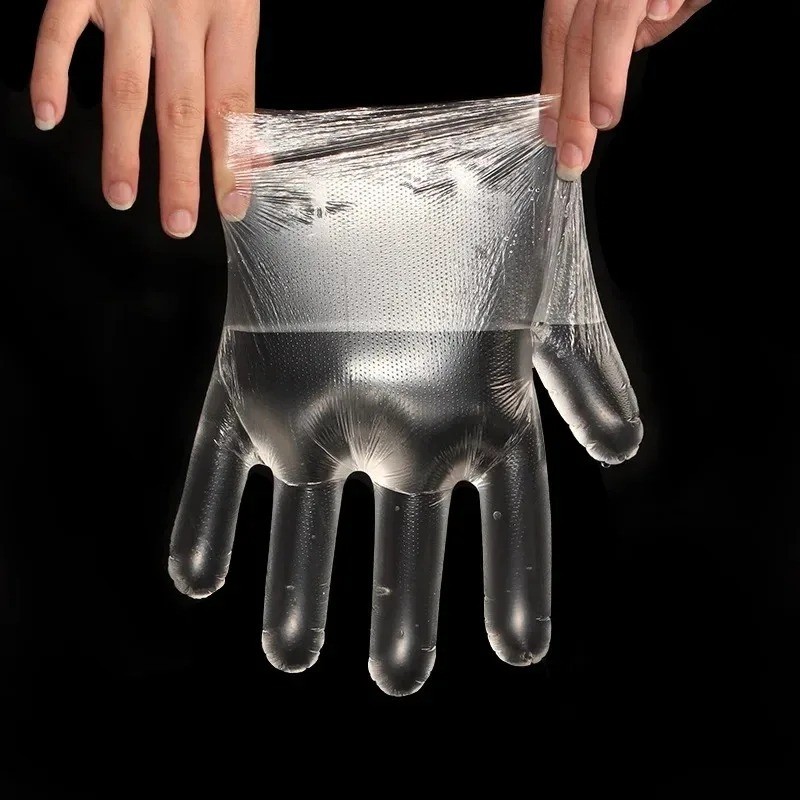 Clear Disposable Gloves Transparent Plastic Gloves Latex Free Food Prep Safe Glo