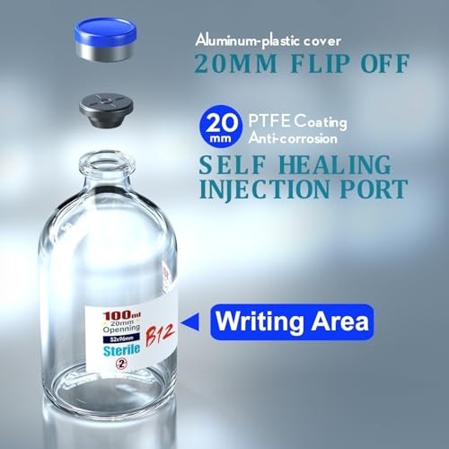 Sterile Empty Vials with Self-Healing Injection Port & Flip Off Cap – 100ml (4 P