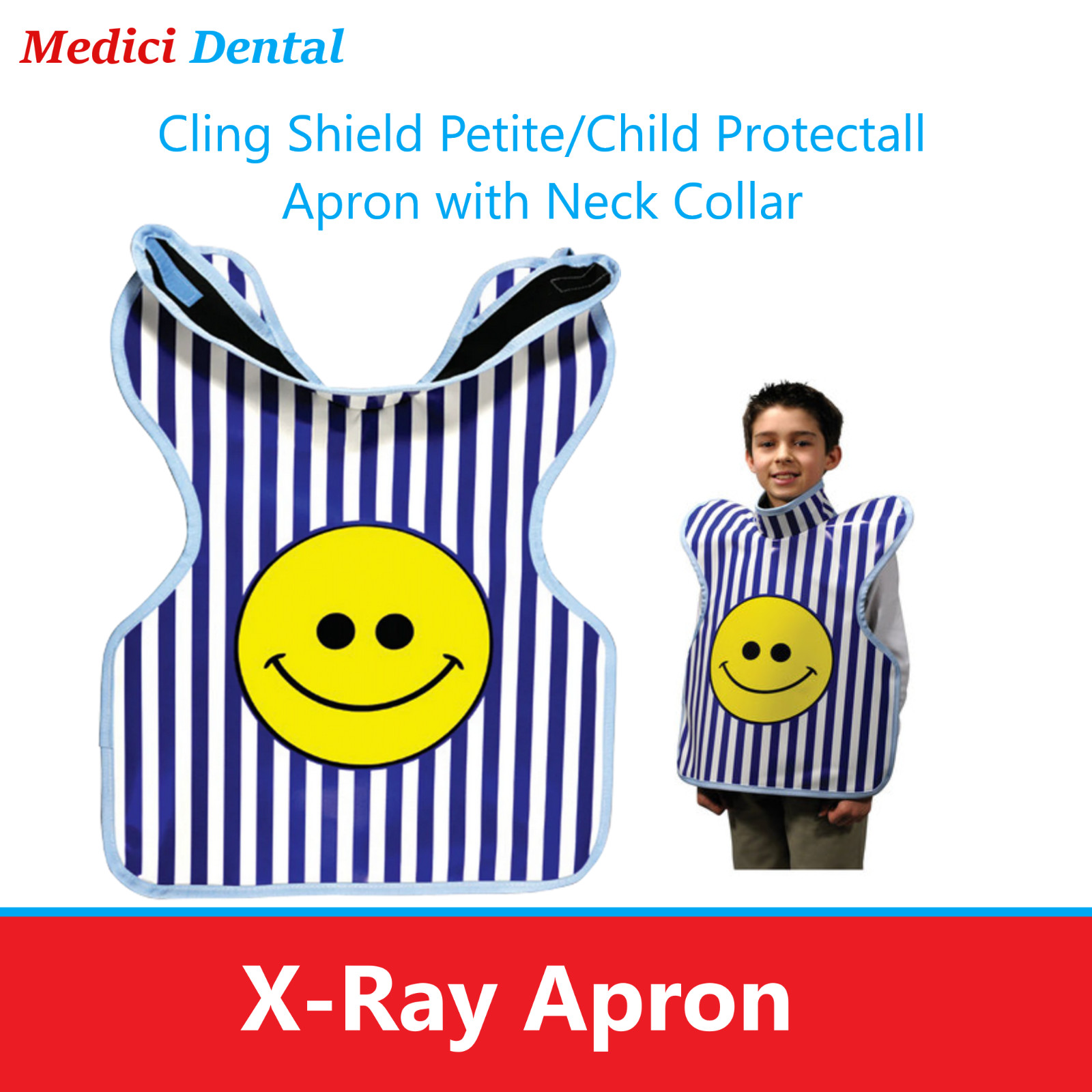 Dental X-Ray Cling Shield Petite/Child Protectall Apron with Neck Collar 20 x 20