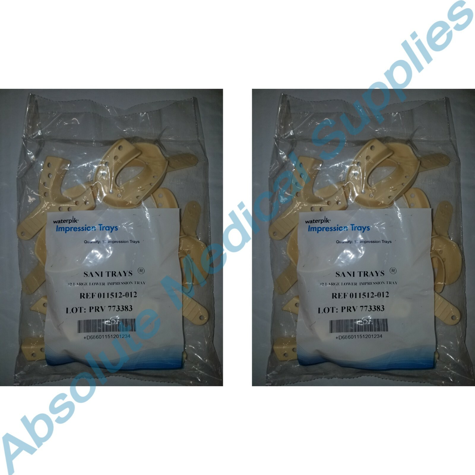 *2-Packs* WaterPik #2 Large Lower 12 Impression Sani Trays 011512-012