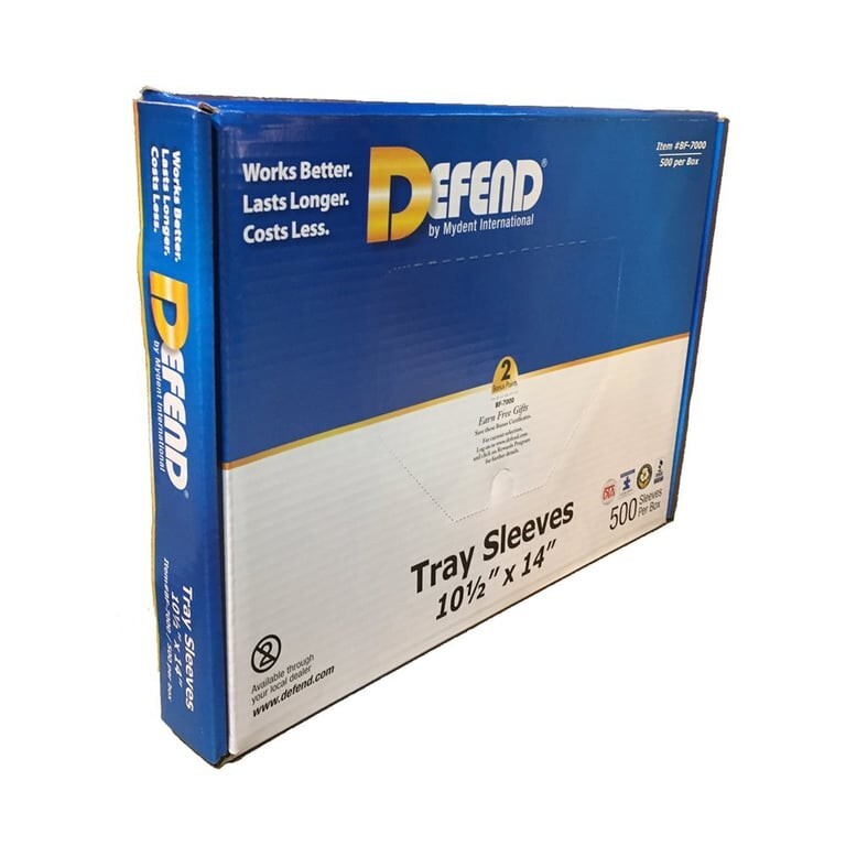 Defend 10.5″ x 14″ Clear Plastic Tray Sleeves, Box of 500 BF-7000