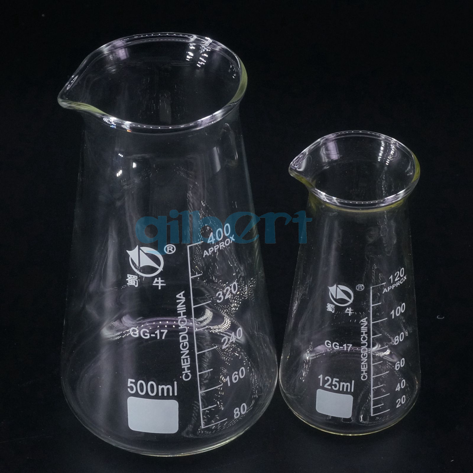 125/250/500ml Lab Boro Glass Conical Beaker With Three-corner Philips Chemi Ware
