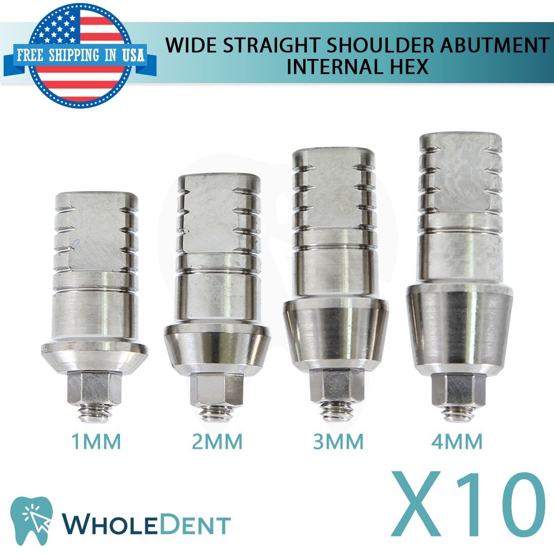 10x Wide Straight Shoulder Abutment Titanium Dental Prosthetics Int Hex 2.42
