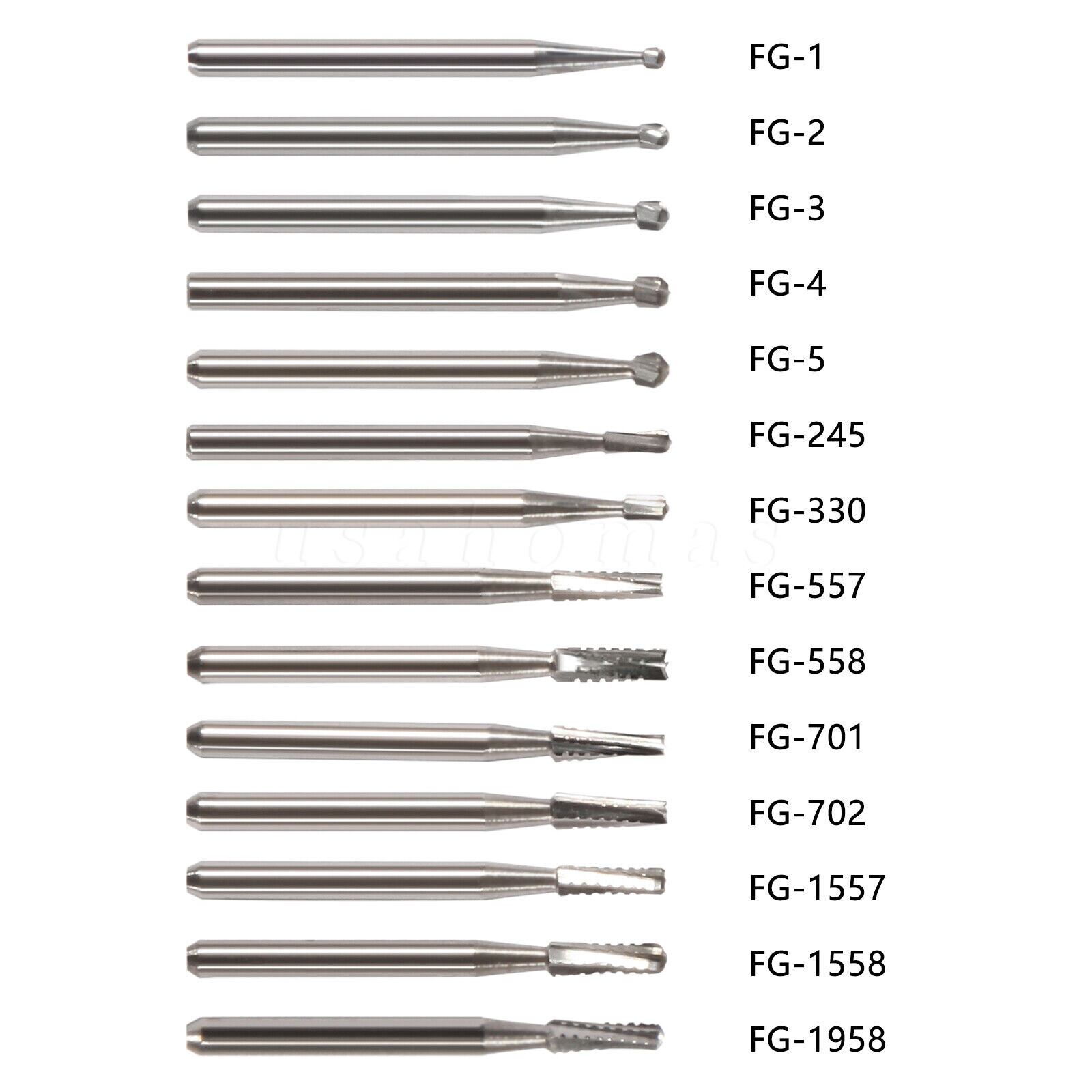 10 Pcs Dental Cutting of Hard Tissue Bone Tungsten Carbide Burs 19mm FG