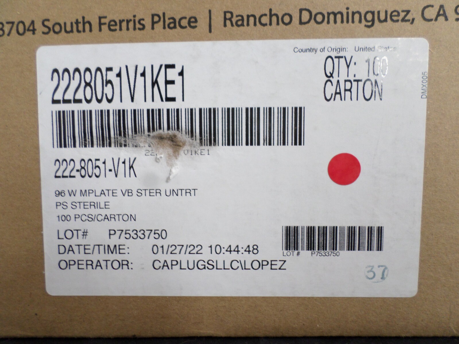 EVERGREEN CAPLUGS Conical Bottom Sterile PS 96-Well Plates 222-8051-V1K (100/cs)