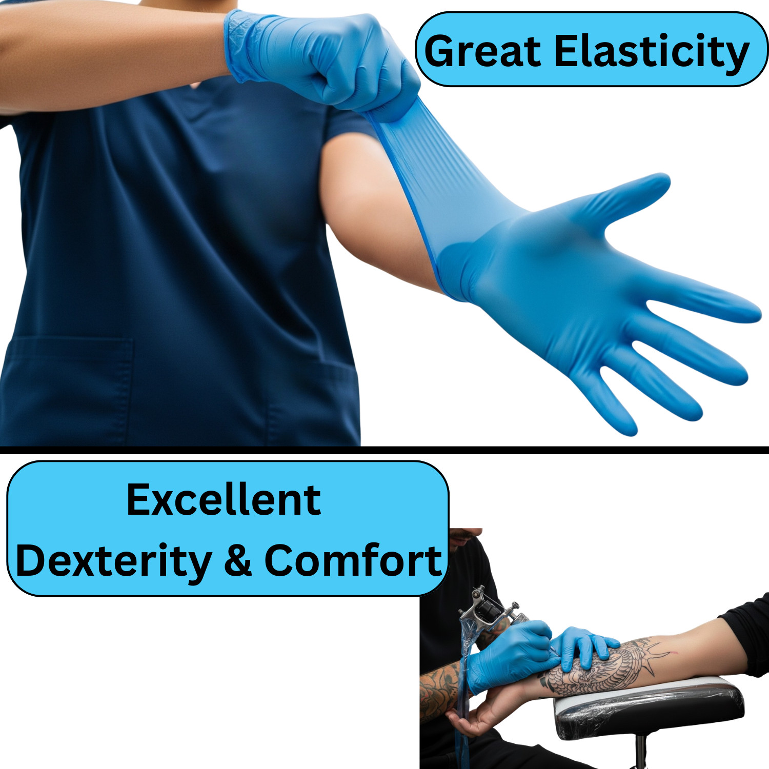 100-2000 Blue Nitrile 4 Mil Latex & Powder Free Exam Grade Disposable Gloves