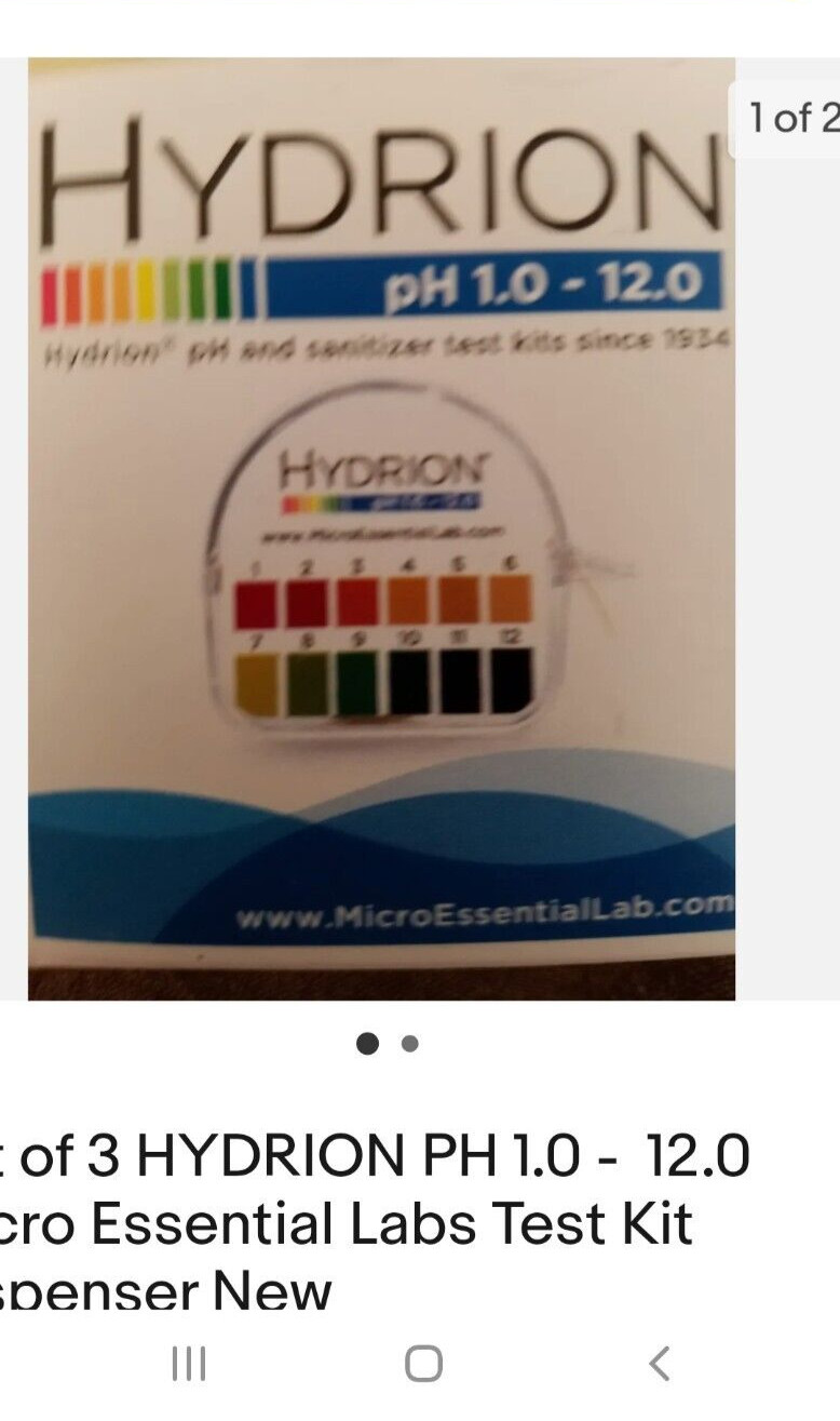 Lot of 3 HYDRION PH 1.0 – 12.0 Micro Essential Labs Test Kit Dispenser New