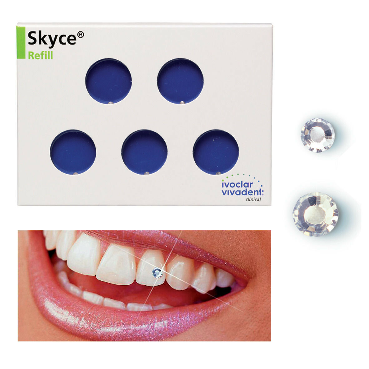 Skyce Dental Tooth Jewellery Decorative 5 crystal by Ivoclar Vivadent