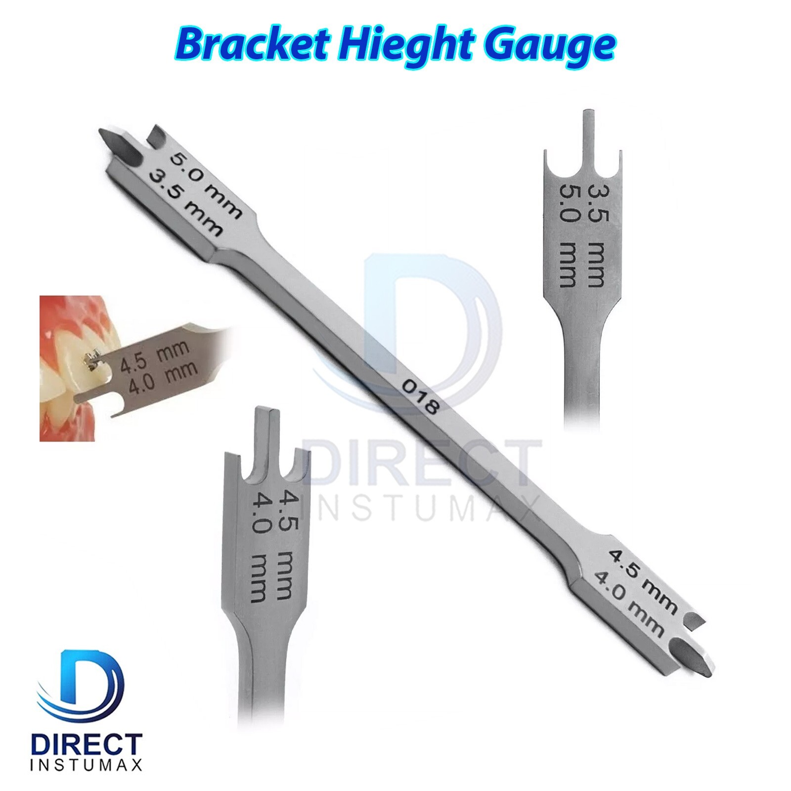 Orthodontic Bracket Positioning Movable Head Height Gauge Dental Instruments