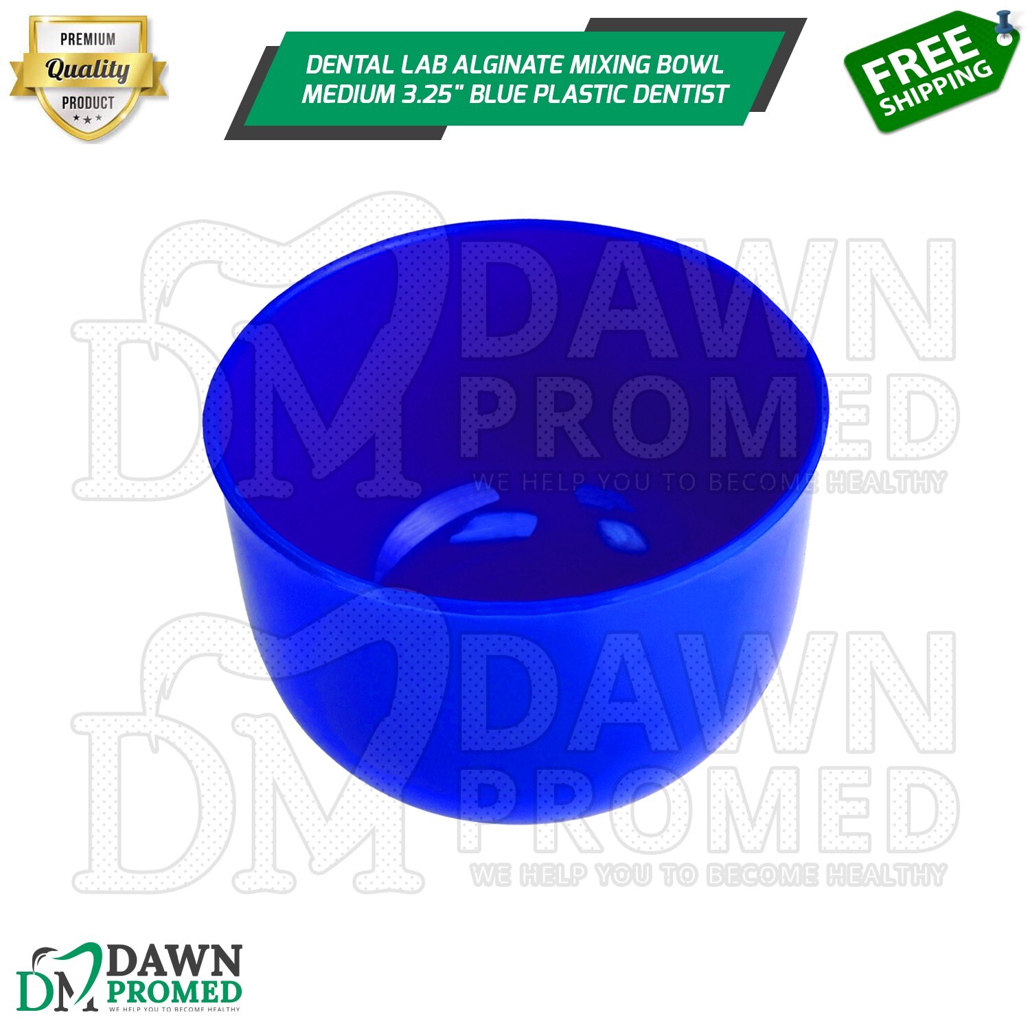 Dental Lab Alginate Mixing Bowl Medium 3.25″ Blue Plastic Dentist Instruments