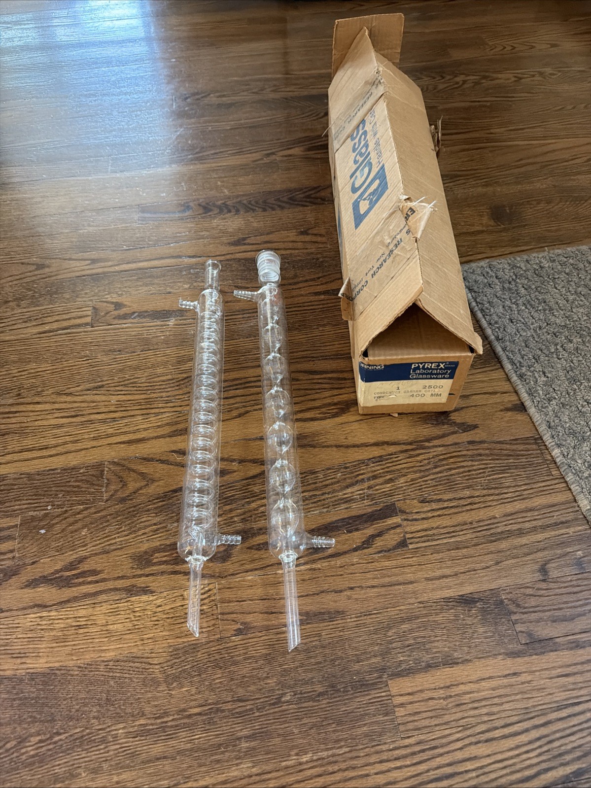 PYREX Glass Condenser Graham Top Bottom 29/42 Taper Joints 2500-400 New In Box