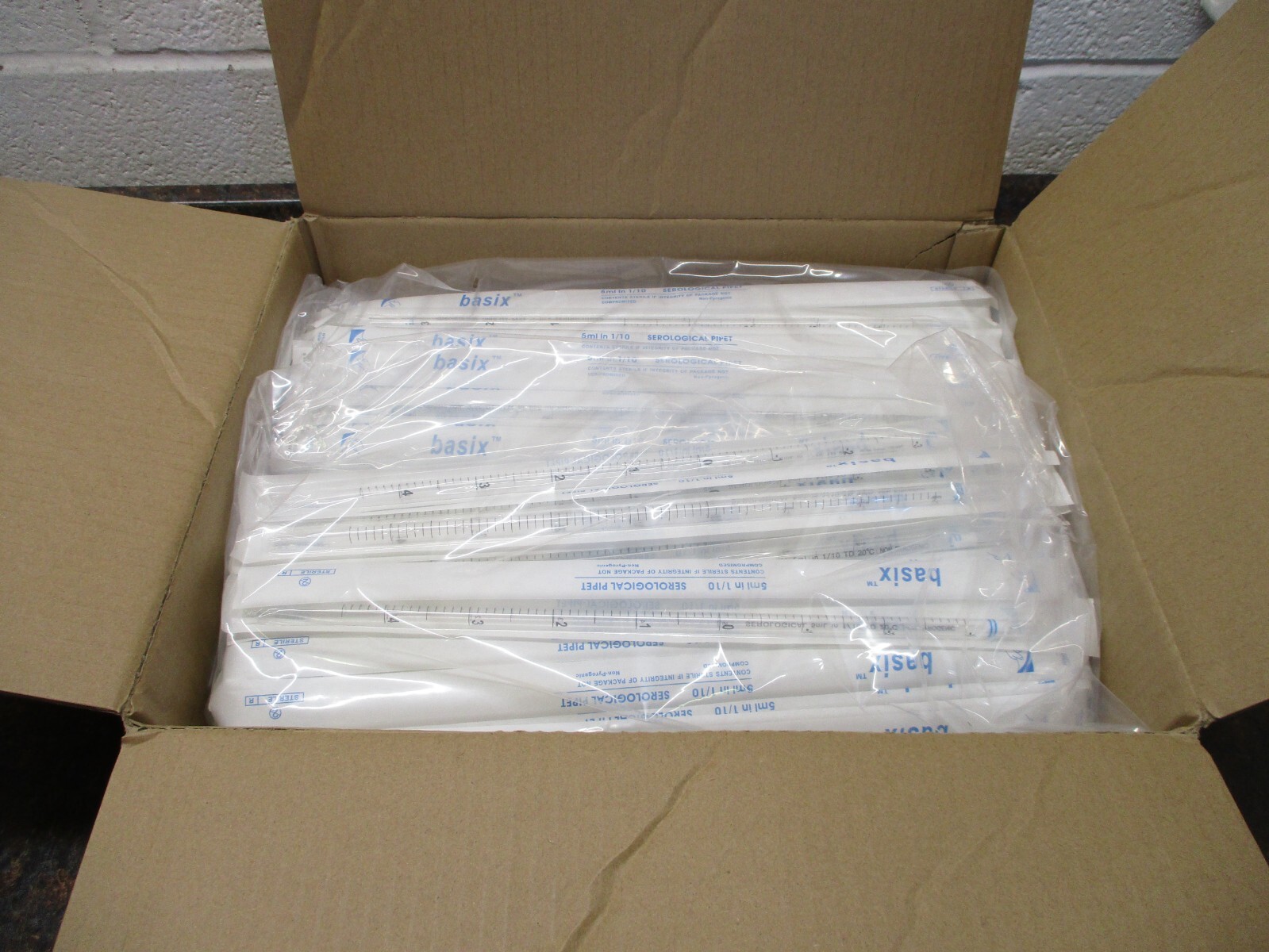 CASE OF 150 FISHER SCIENTIFIC 14-955-233 BASIX SEROLOGICAL PIPET 5ml STERLIE