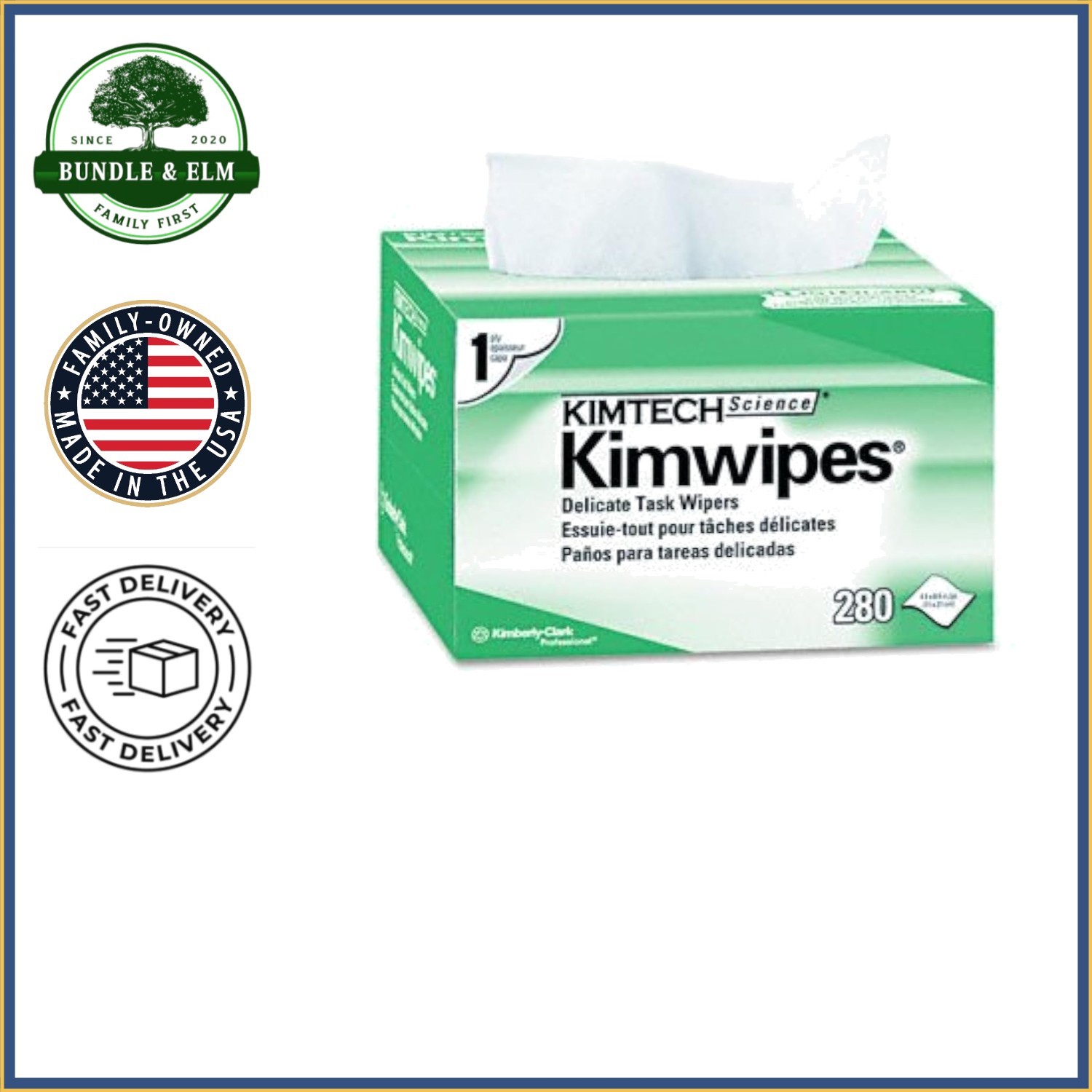 Box of 3 Professional Dry Wipes, 280 Sheets Each, Perfect for Glass and Metal
