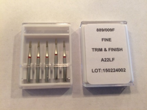 Crosstech High Speed Diamond Dental Bur Trim & Finish 247-009 A22LF Fine 5pk