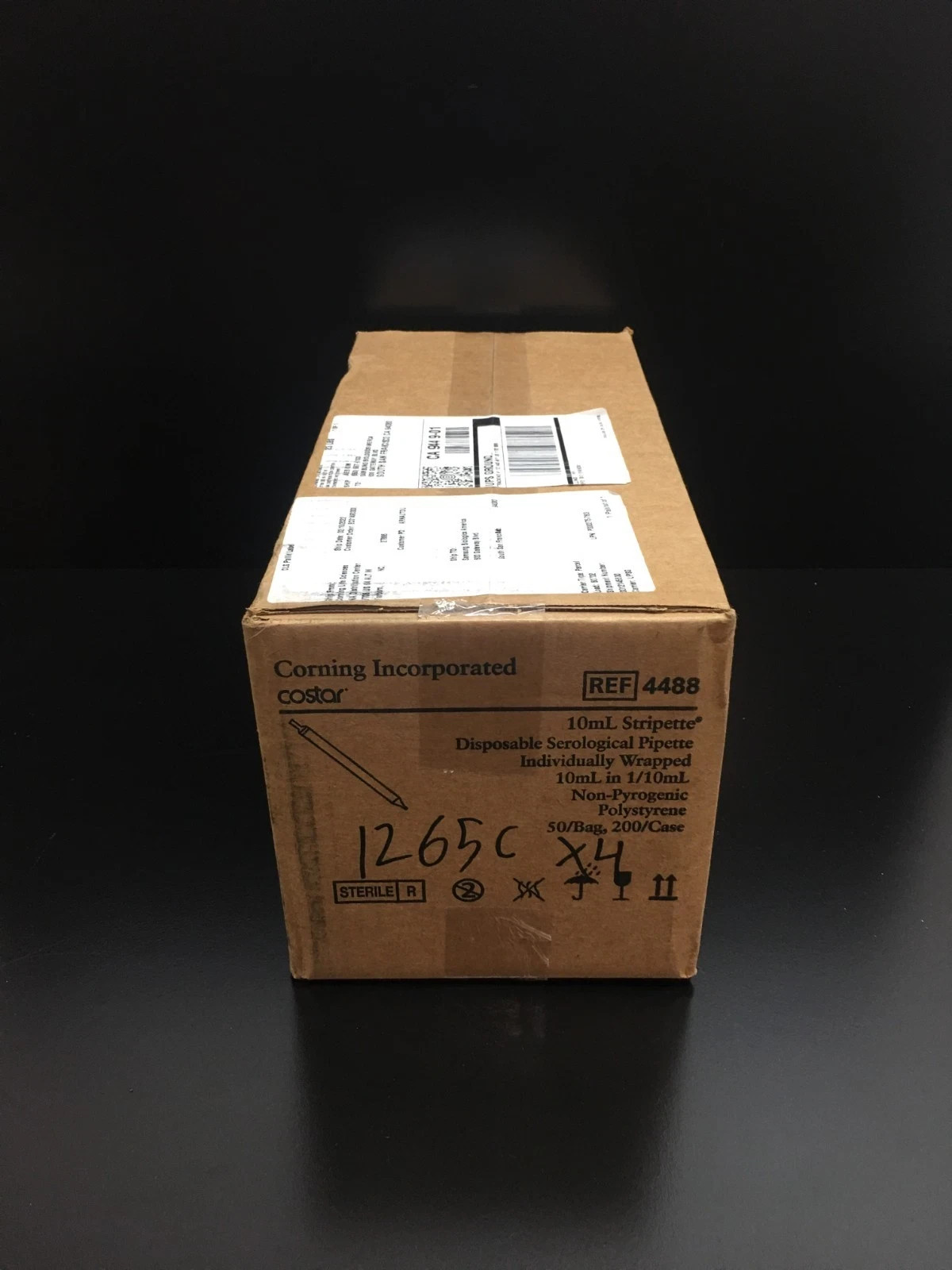 Corning Costar REF 4488 Stripette 10mL Serological Pipette Lot 4 Cases