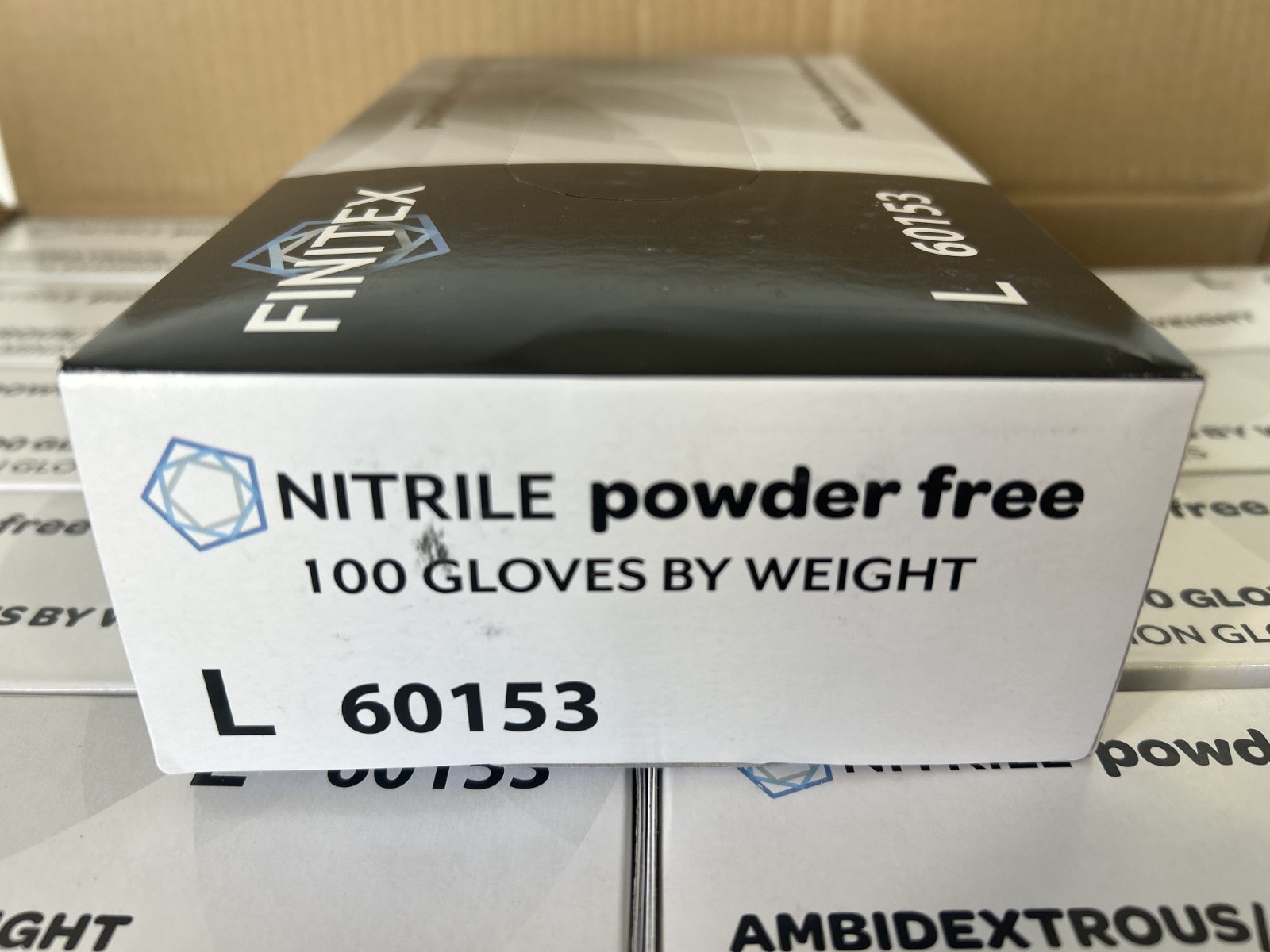 1000 FINITEX Black Nitrile Disposable Exam Gloves Powder Free Size Large 60153