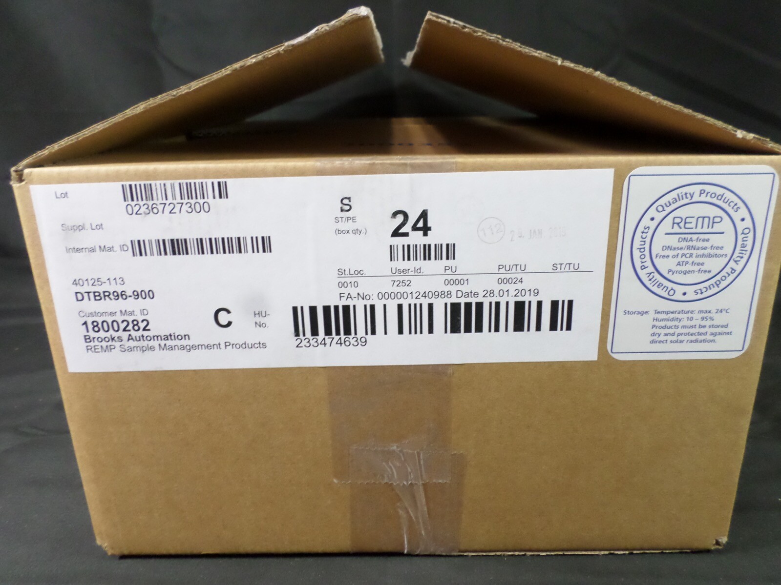 BROOKS Automation REMP 96-Way STBR96 Microtube Racks DTBR96-900 (24/Box)
