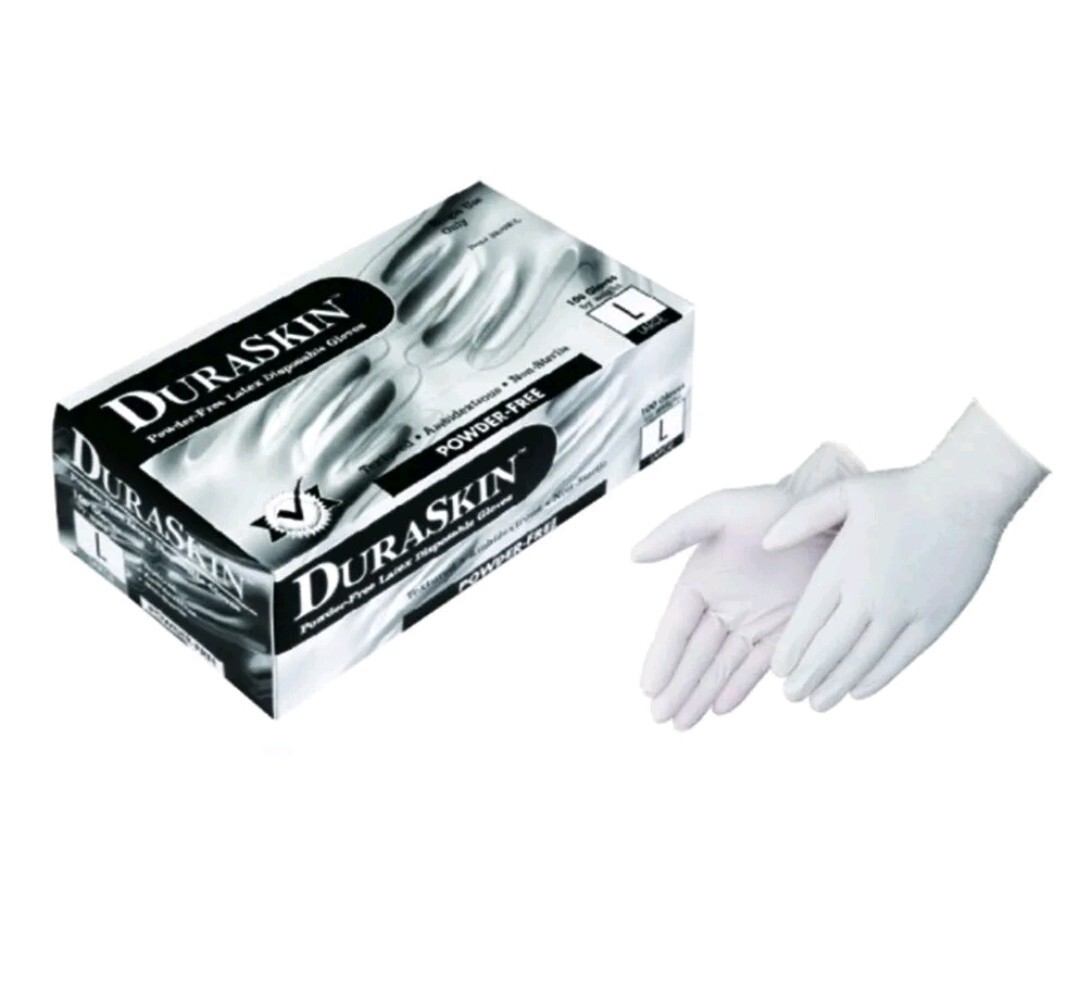 Duraskin Latex Powder Free Gloves CASE 1,000 pcs. 2810W XL NEW!