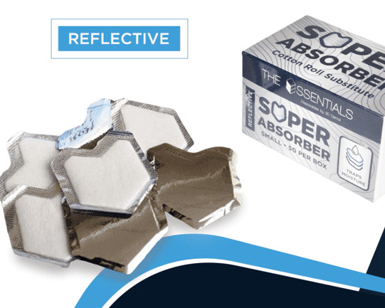 3D Dental Super Absorbers Reflective Cotton Roll Substitute Small Large Box/50
