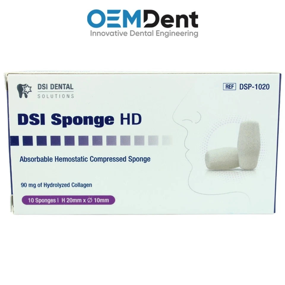 Dental Sponge HD Compressed Collagen Plug Socket Preservation 10pcs