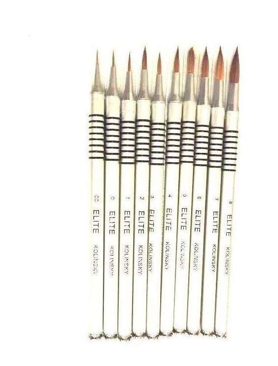 KOLINSKY ELITE DENTAL BRUSHES 10pkg – ALUMINA HANDLE TYPE C – CHANGEABLE TIPS