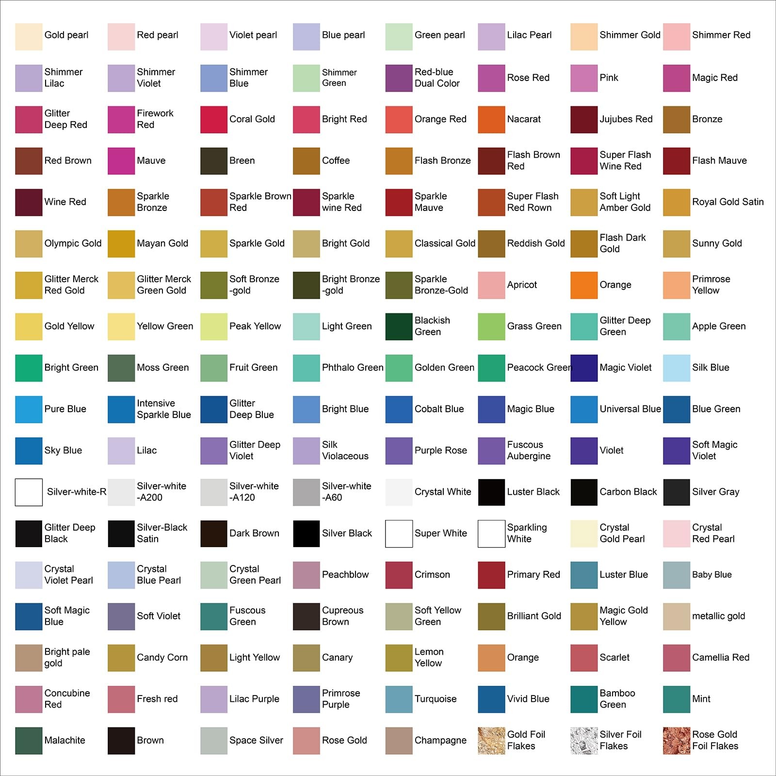 CHANGTIKEJI Mica Powder – 144 Colors – 10g/Bottle of Natural Multi-Color Set