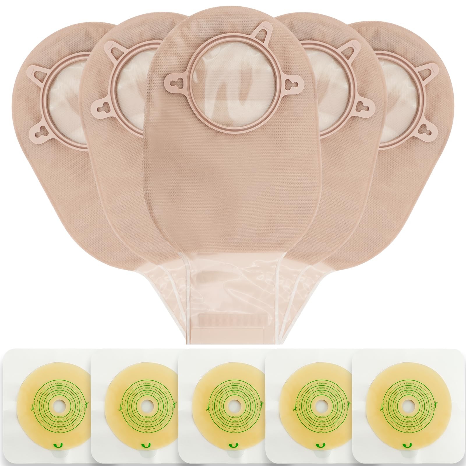 VLOOKUP 35 PCS Colostomy Bags,Ostomy 25+10pcs Two-piece Ostomy Bag