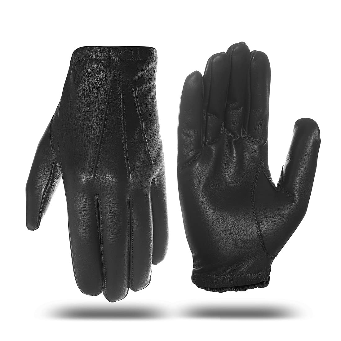 Harssidanzar Mens Thin Unlined Leather Police Duty Gloves Gm031 Blacksize L