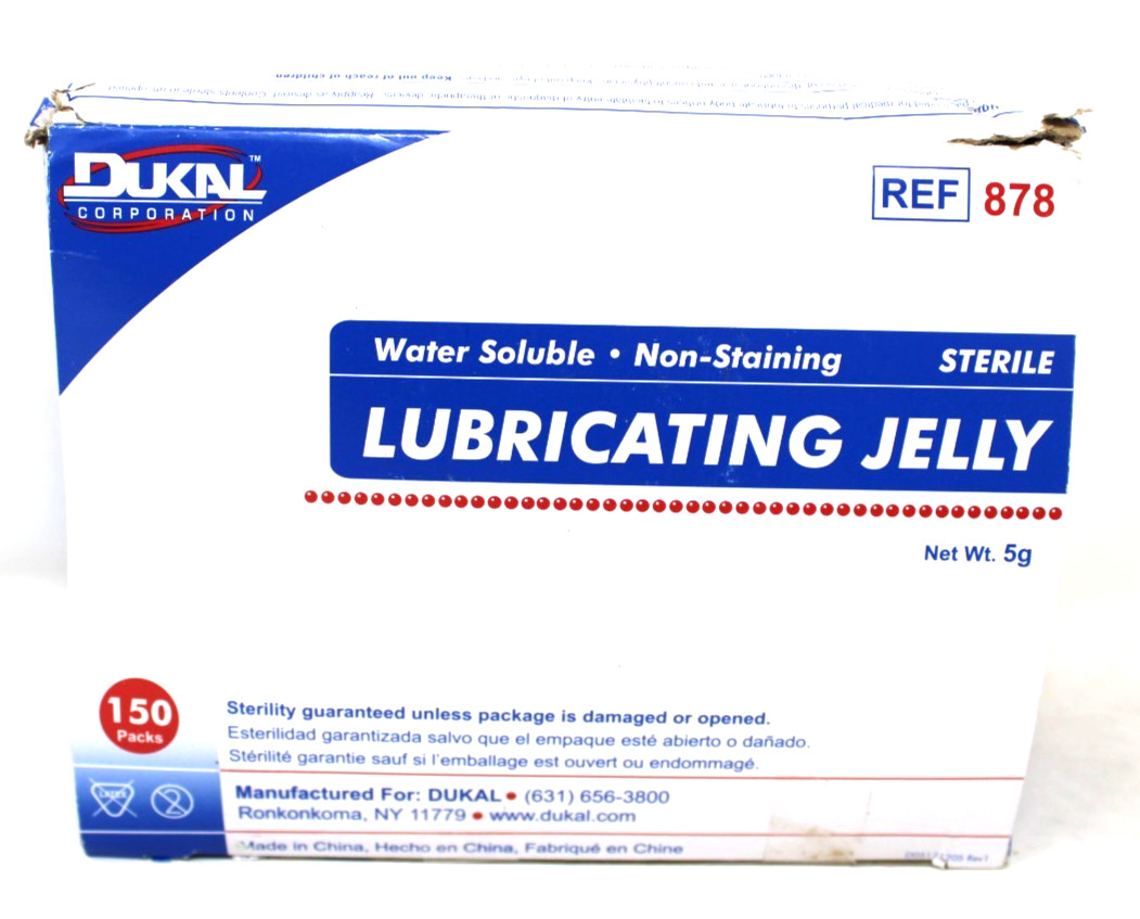 Dukal 878 Lubricating Jelly 5 g Packet – 150/BX Exp 4/29