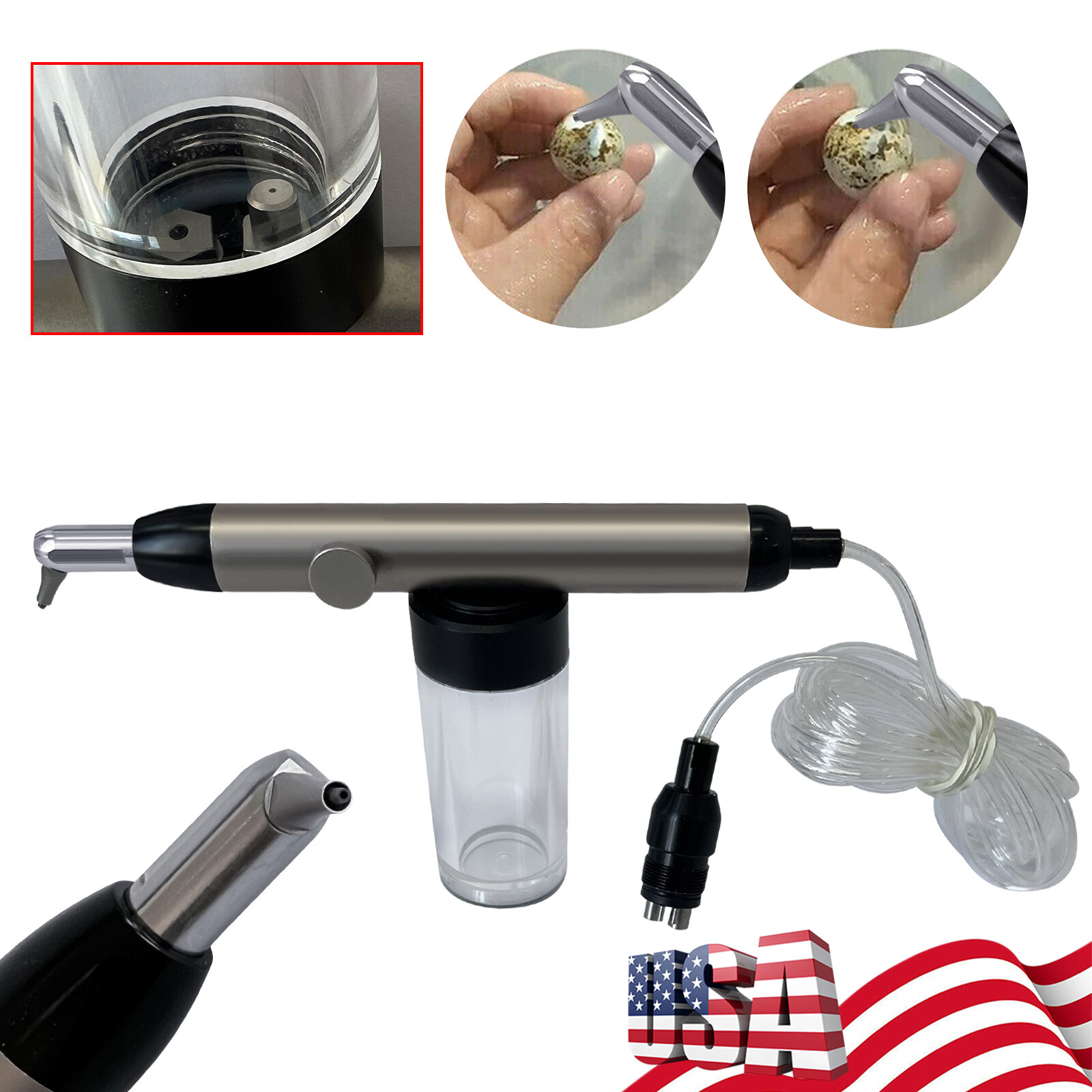 Dental Alumina Air Polisher Abrasion Microetcher Sandblasting Gun 4Holes sk