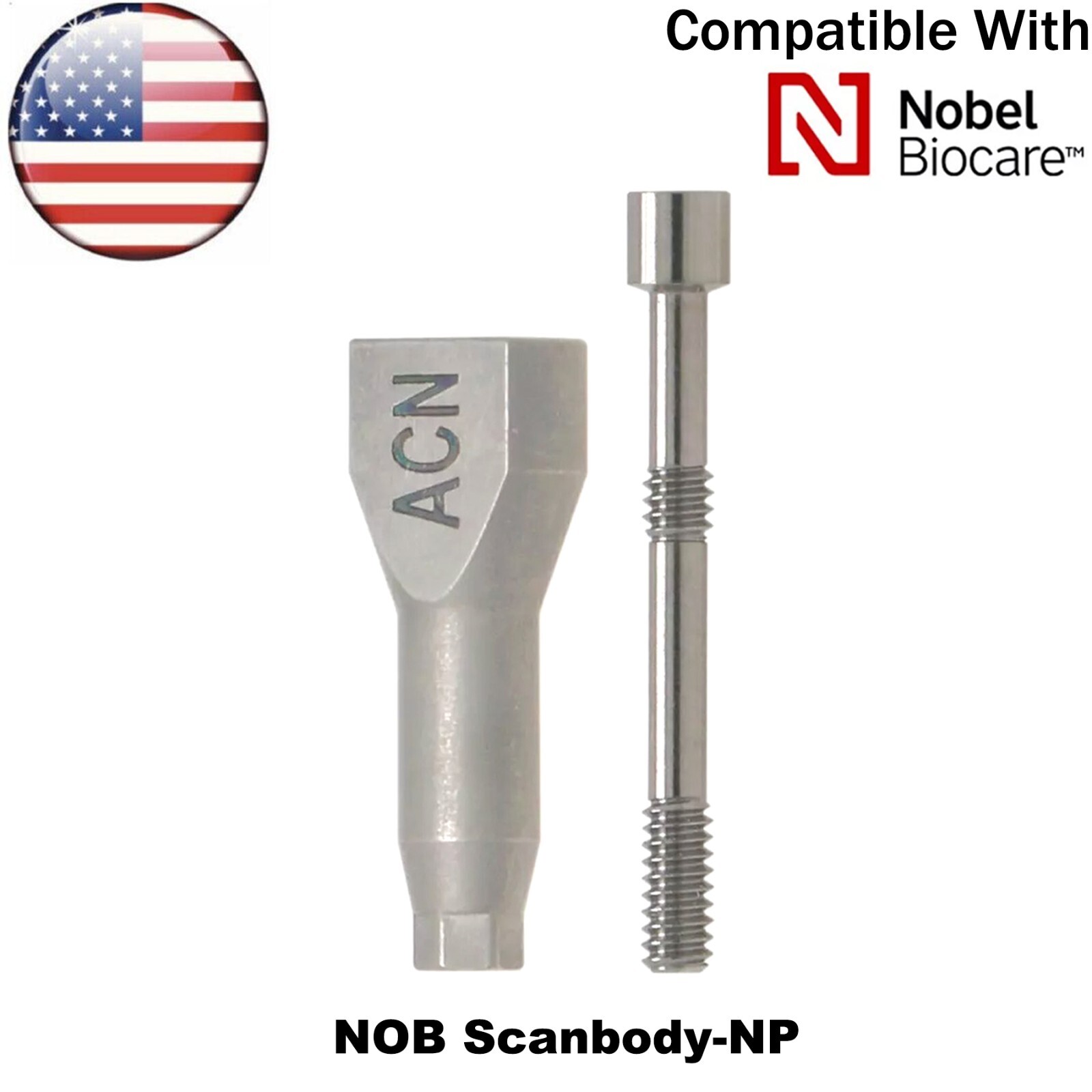 US Dental NP/RP Implant Scan Body for CAD/CAM fit Nobel Biocare Active