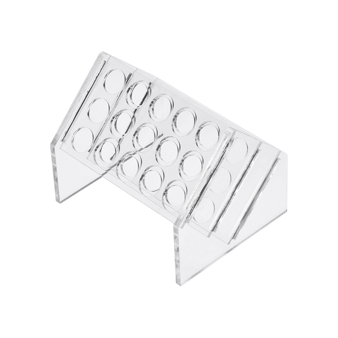 Slant Rack Acrylic Test Tube Holder 15 Wells for 10ml/15ml Centrifuge Tube Clear