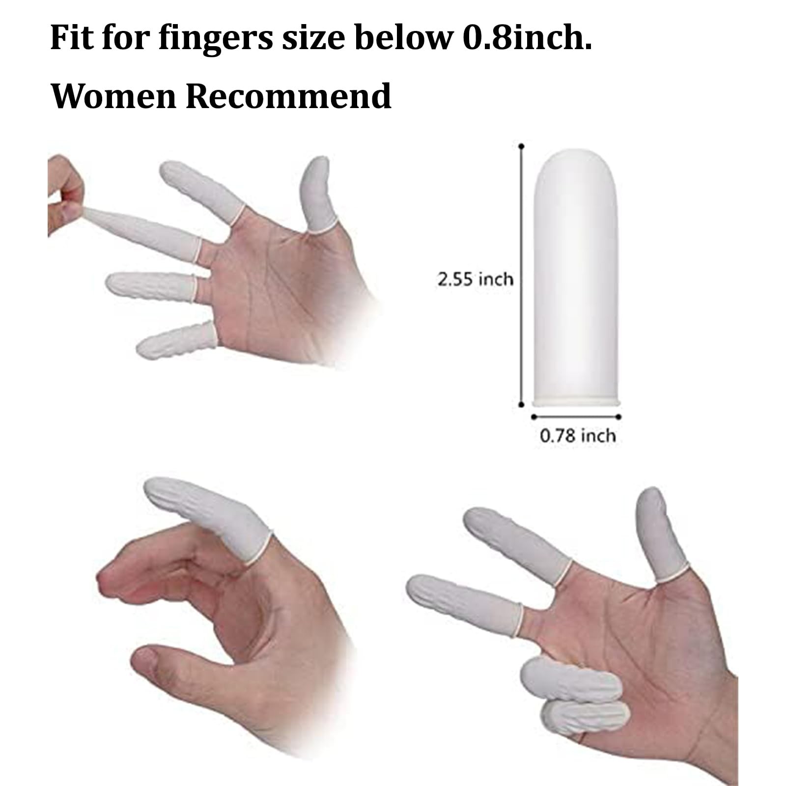 Cuttte (Approx. 330 PCS Latex Finger Cots, Medium (Pack of 330), White