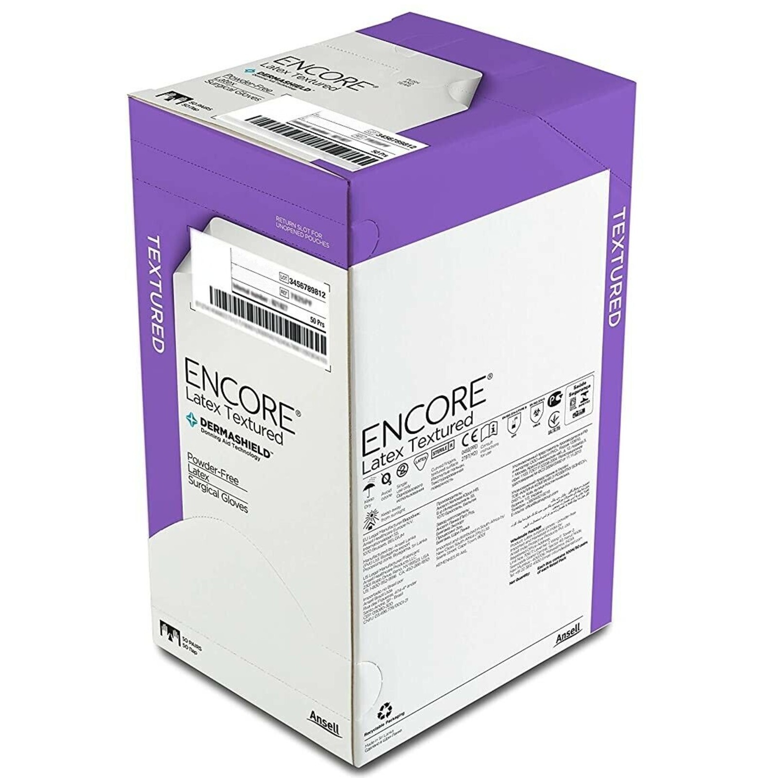 *200-Pairs* Ansell Encore Dermashield Textured Surgical Size-8.5 Gloves 5785006