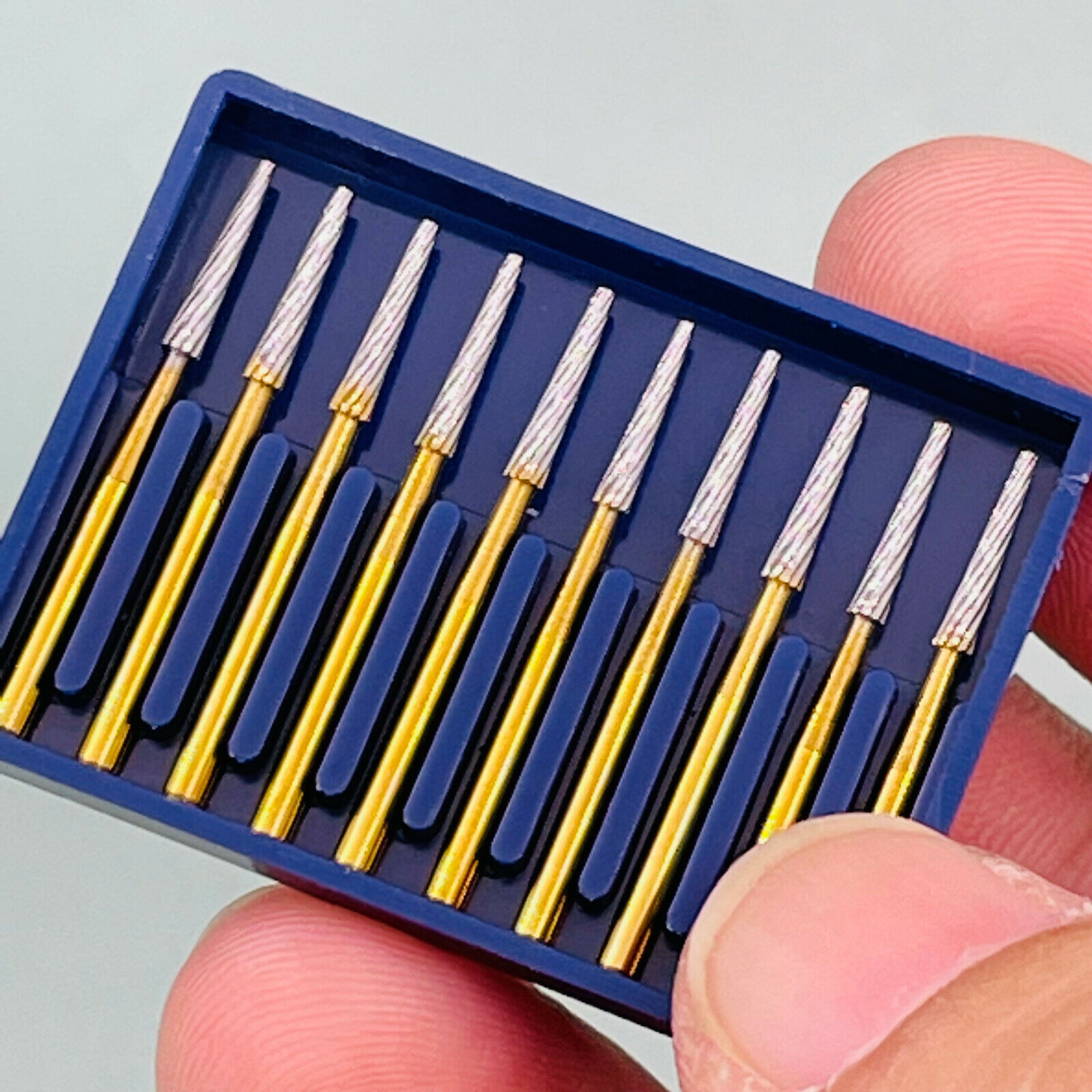 10Pcs/Box Dental Orthodontic Carbide Burs Debonding Finishing Tapper FG 8104