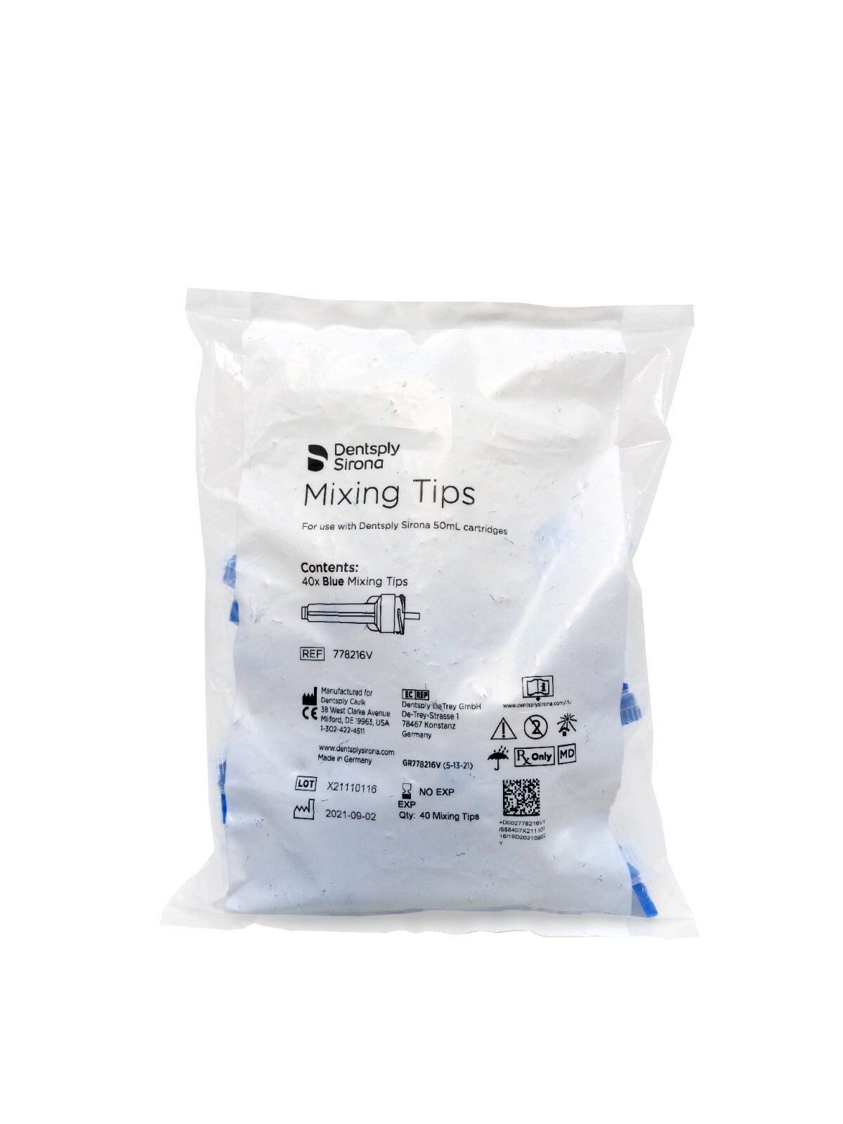 Dentsply Sirona Mixing Tips Red/Blue for use with Sirona 50mL Cartridge & Genie