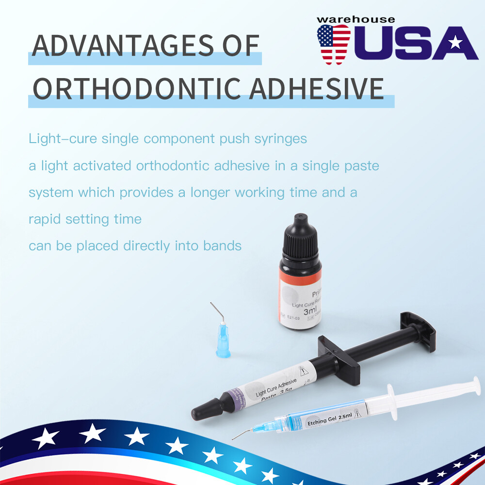 DENTEX Dental Ortodontic Light Cure Kit de adhesivo de unión para soportes Brace